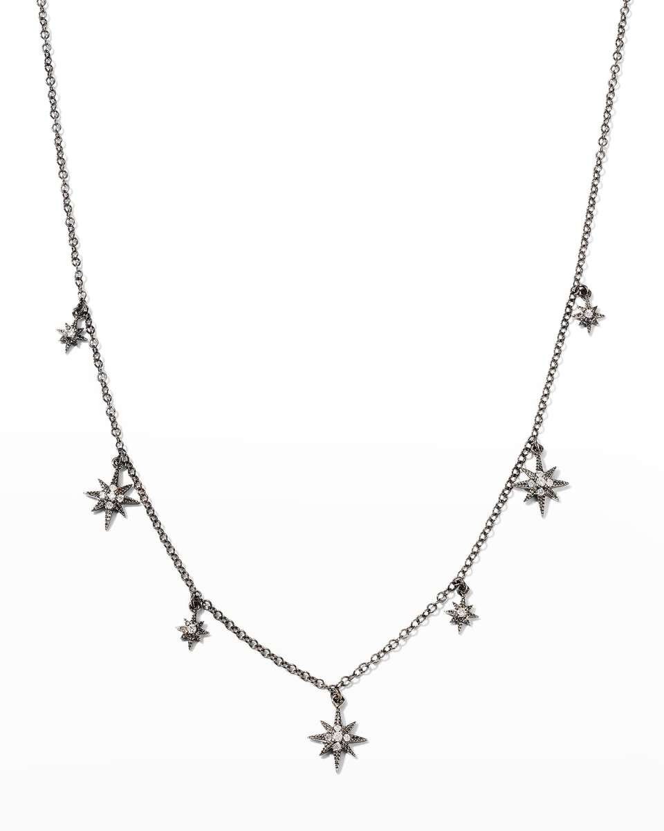 Black Starburst Adjustable Necklace